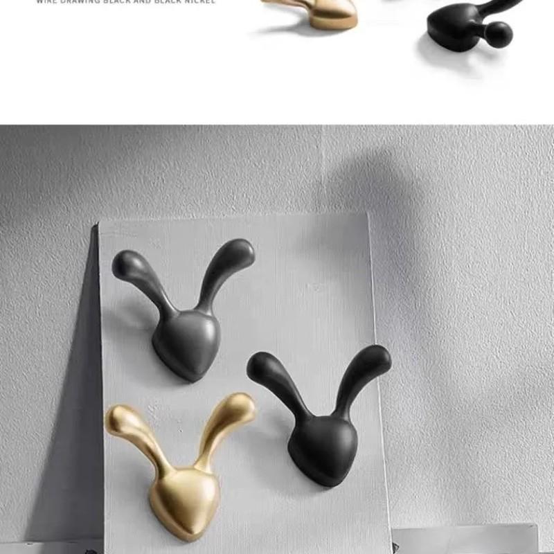 1pc Rabbit-Shaped Metal Wall Hook for Entrance Hall And Bedroom | Light Luxury Decorative Coat Rack | Wall Hanging for Door Or Back Wall