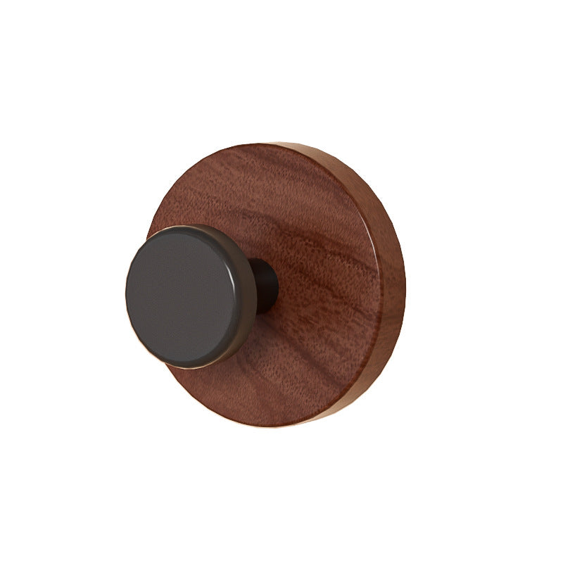 Walnut Wood Grain Suction Cup Door Hook - No-Drill Wall-Mounted Adhesive Hook Suitable for Entryway, Bathroom, Shower, Bathtub - Strong Hold Wood Organizer Hook for Towels, Robes, Clothes - Modern Door & Wall Hanger