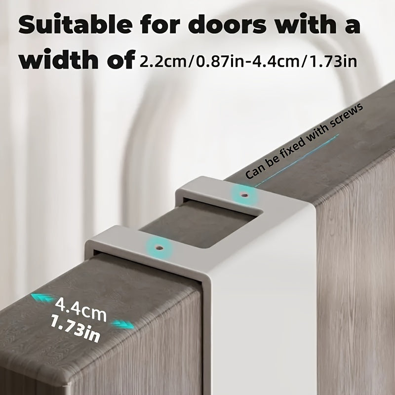 6pcs Cute Cat Design Over-the-Door Metal Hook Rack - Easy to Install for Towels and Hangers, Suitable for Bathroom, Kitchen, Bedroom - Fits 1.73-Inch Thick Doors, White Finish, Durable Animal Silhouette Hooks