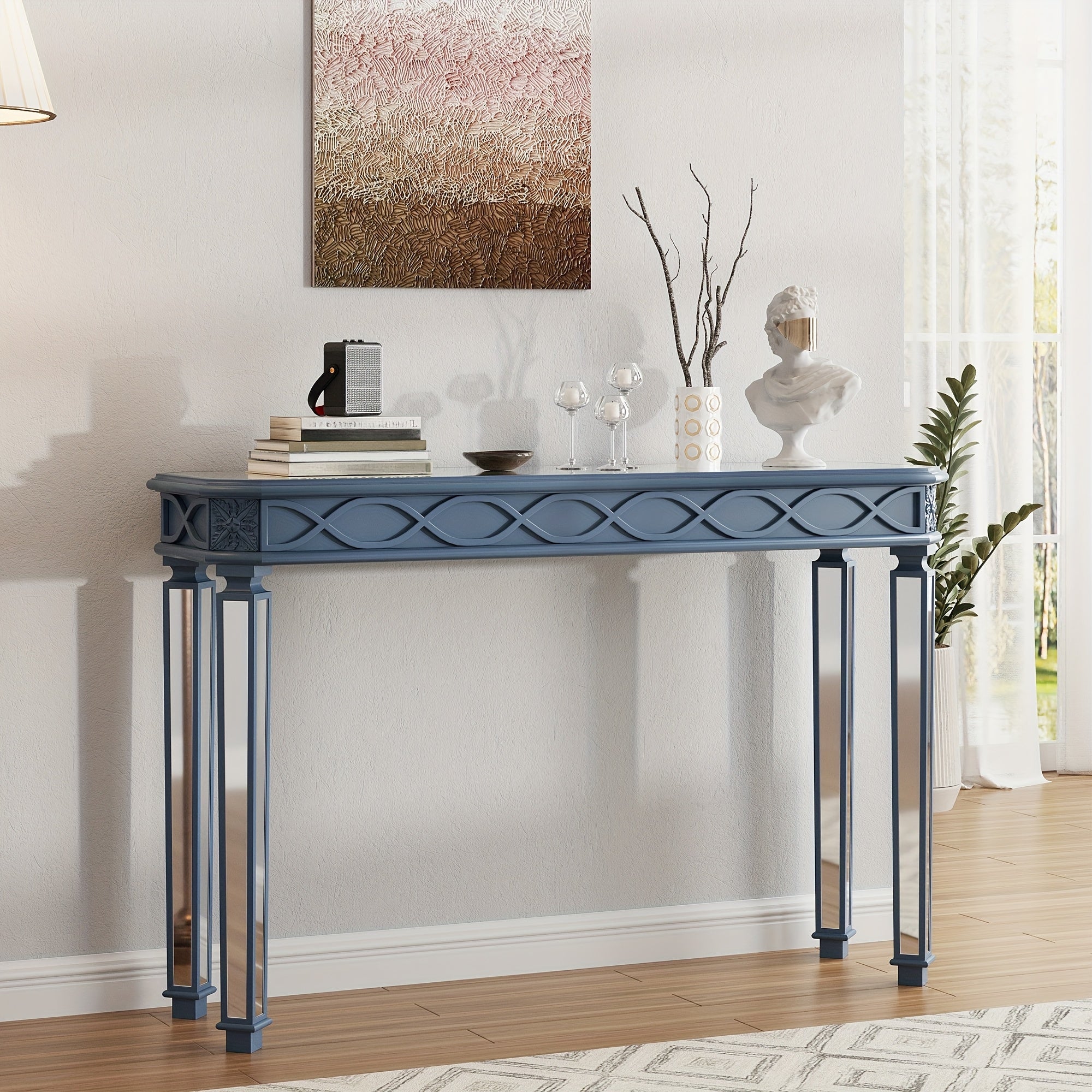 Art Entrance Table, Console Table Behind The Sofa, Narrow Long Entrance In The Hallway, Living Room, Hallway, Behind The Sofa