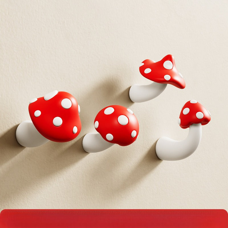 Cute Mushroom Shaped Wall Hook - No Punching Adhesive, Suitable for Facade, Wall, Key And Hat Hooks - Rural Farmhouse Style Decoration, Seamless Installation, No Mark Removal, Suitable for Entrance Corridor Storage, Plastic Hook, for Foyer