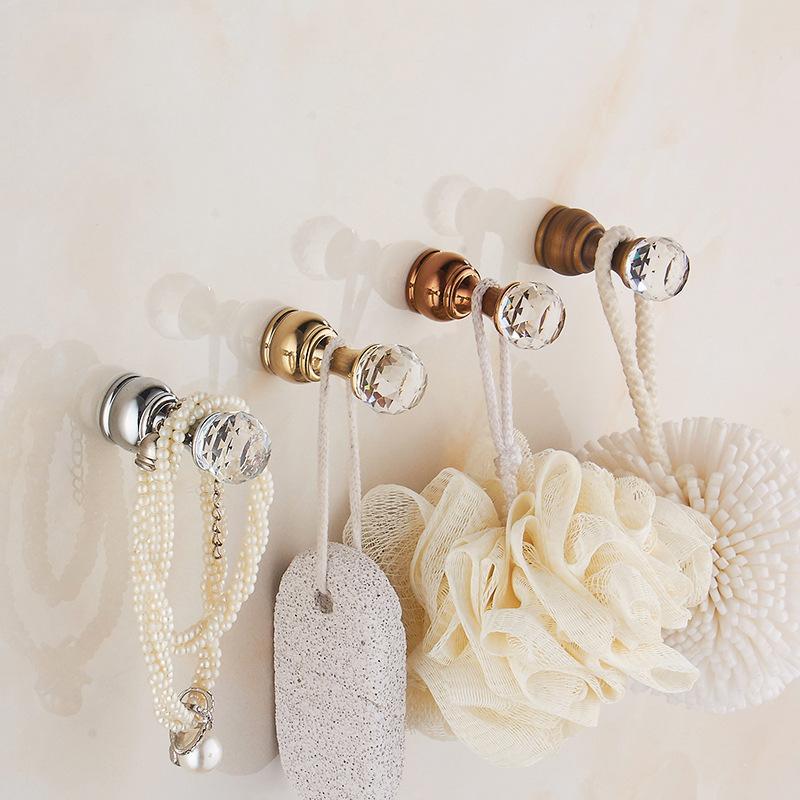 1pc Vintage Style Metal Coat Hook with Golden End for Bathroom | No-Drill Wall Mount Behind Door