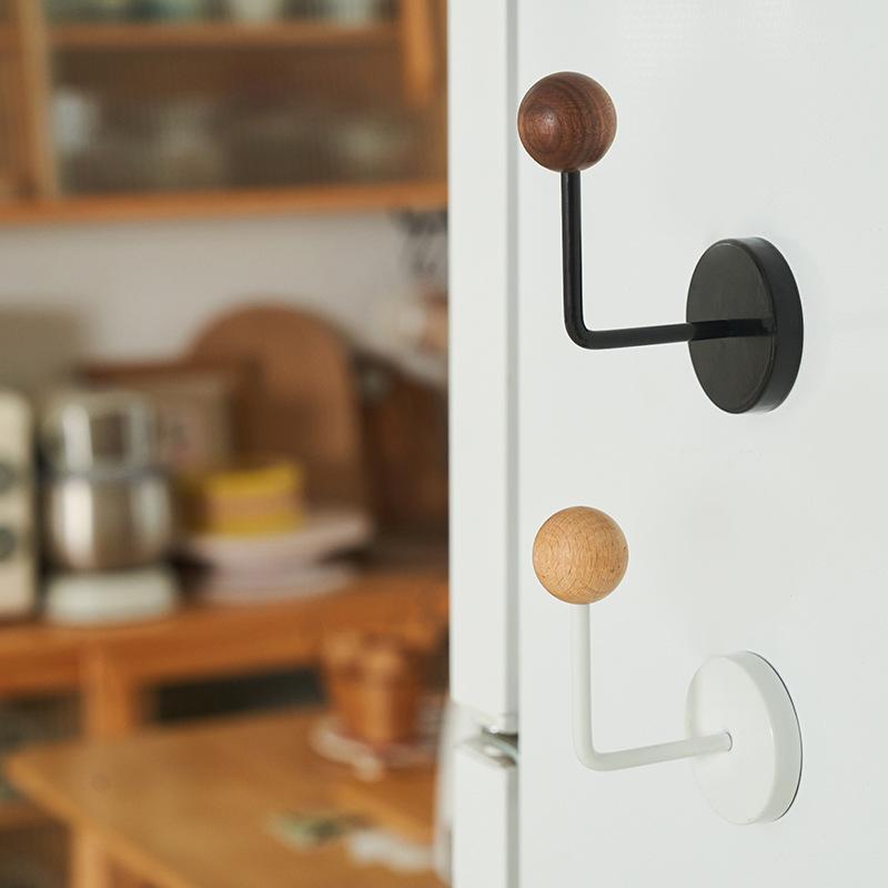 1pc Modern Metal Magnetic Hook with Stone Design for Refrigerator Door Cabinet | No Drilling Required