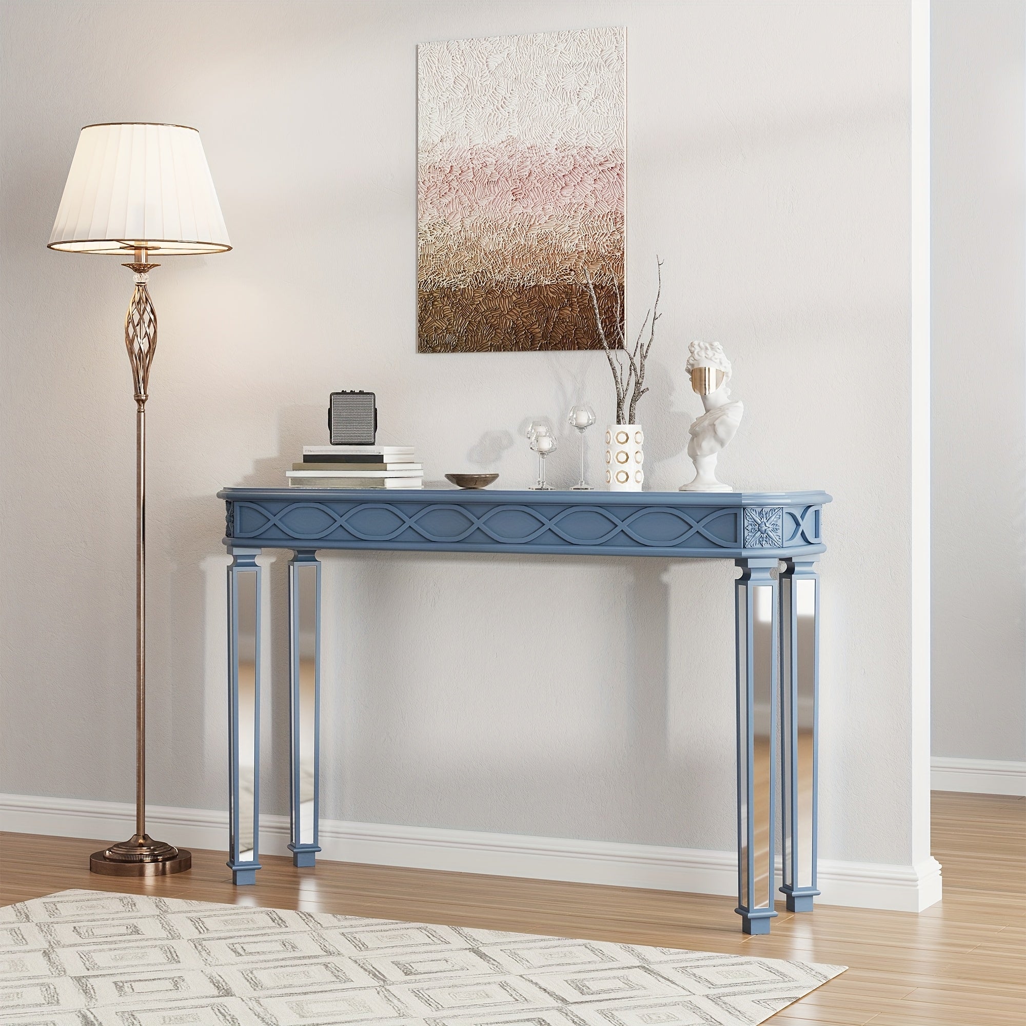 Art Entrance Table, Console Table Behind The Sofa, Narrow Long Entrance In The Hallway, Living Room, Hallway, Behind The Sofa